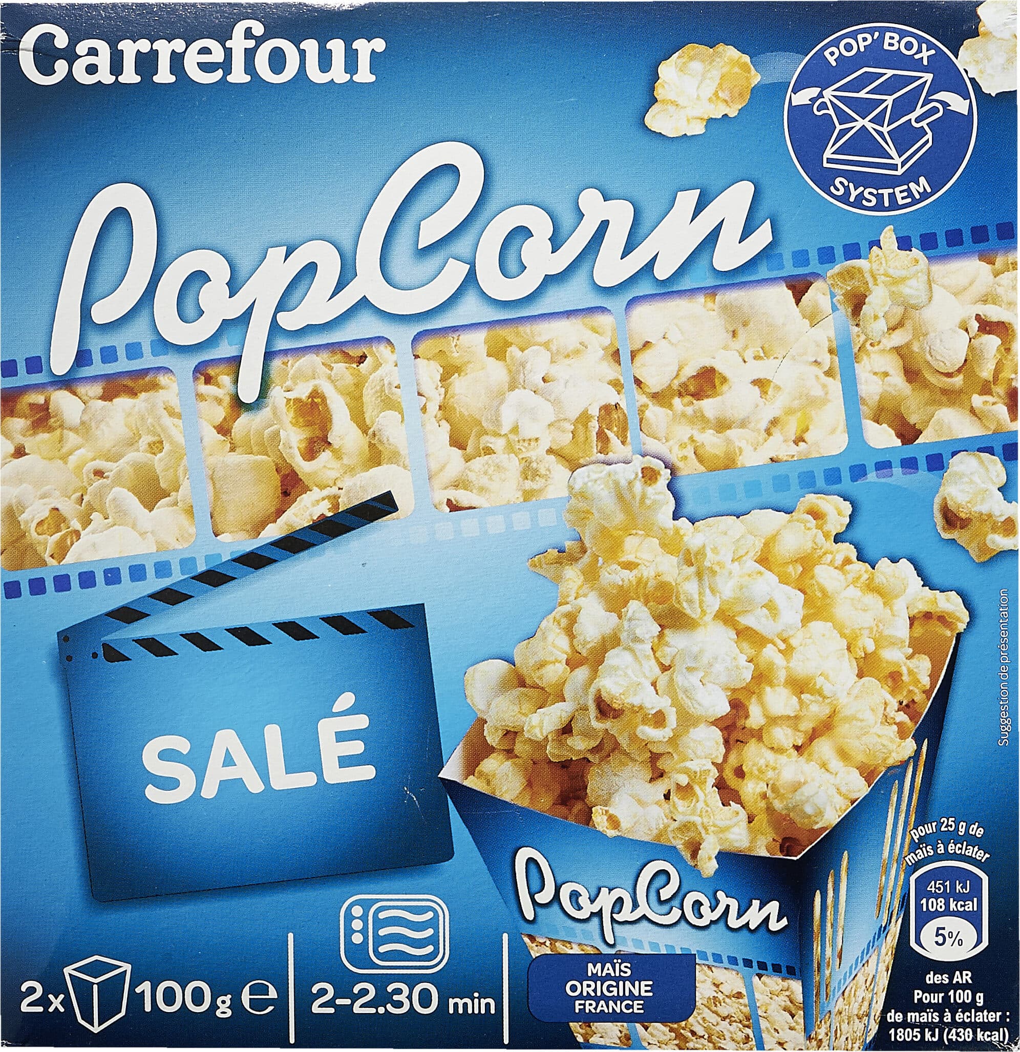 Carrefour Pop corn salé packshot