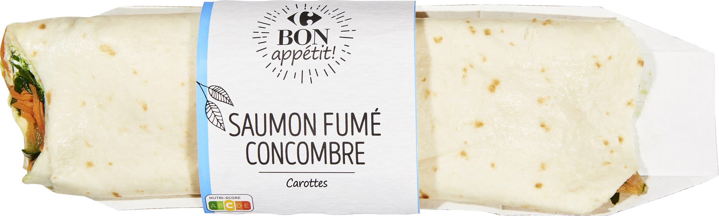 Carrefour WRAP SAUMON Saumon fumé concombres carottes packshot