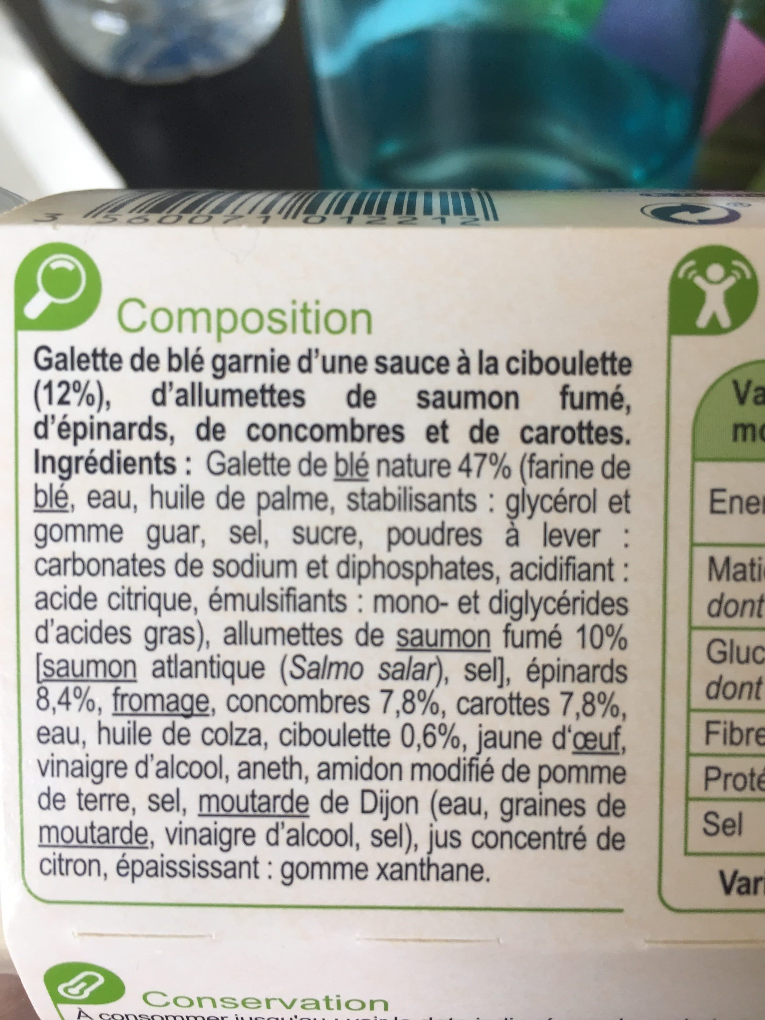 Carrefour WRAP SAUMON Saumon fumé concombres carottes packshot