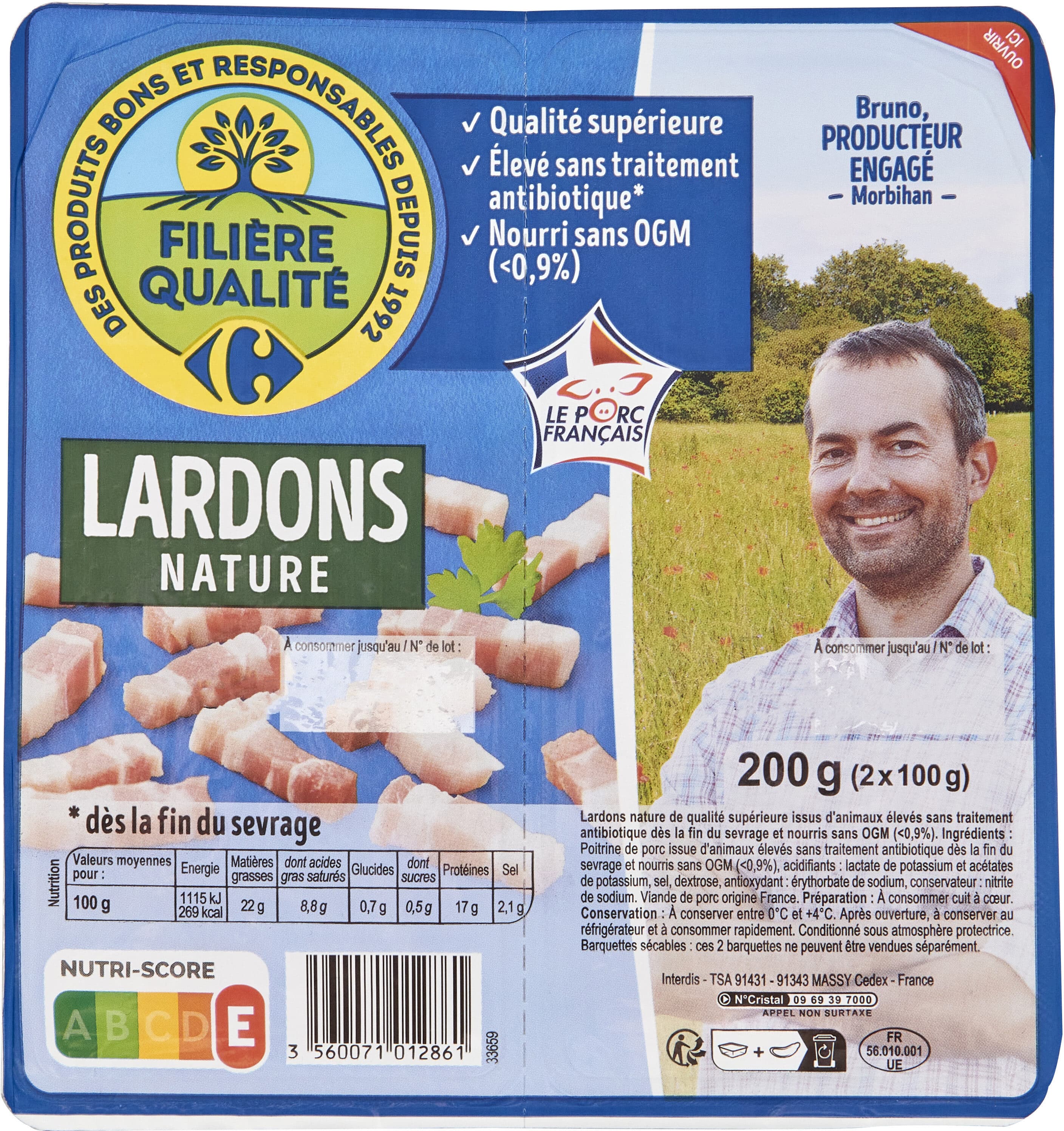 Carrefour Lardons Nature packshot