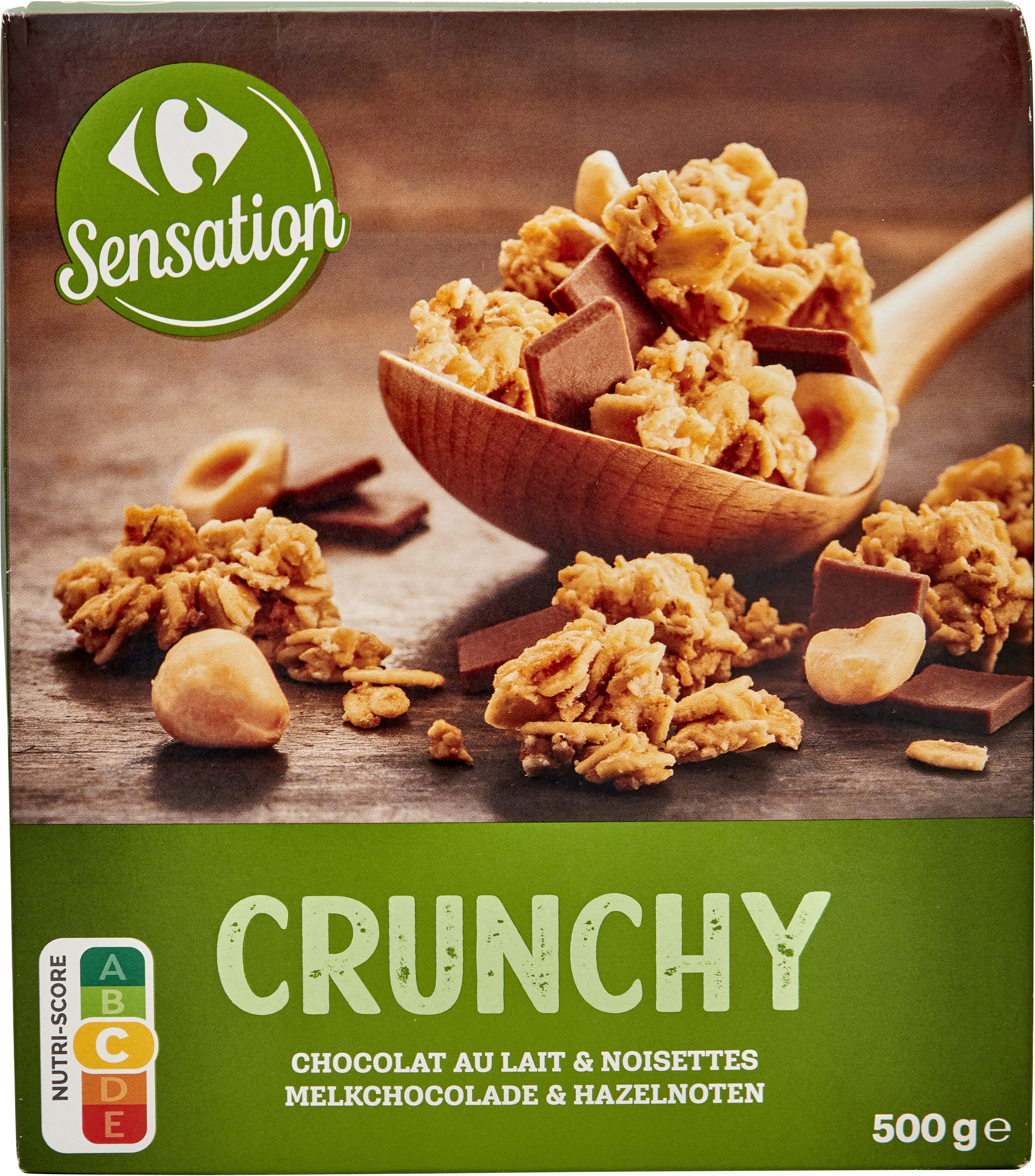 Carrefour Crunchy Chocolat au lait & Noisettes packshot