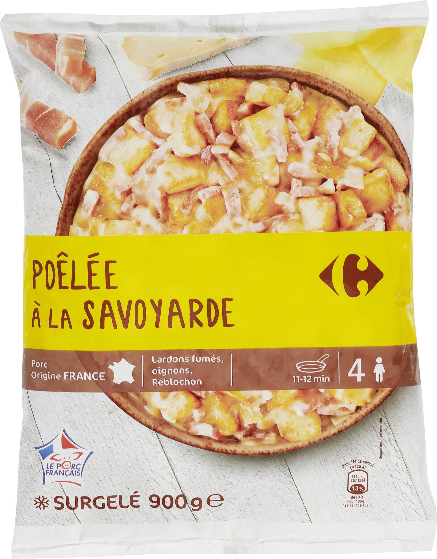 Carrefour Poêlée à la Savoyarde Lardons, Raclette, Oignons packshot