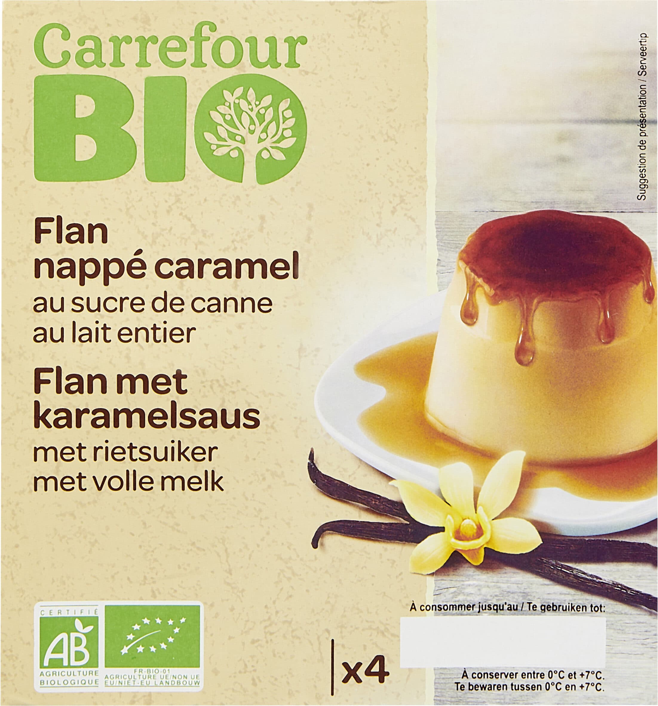 Carrefour BIO FLANS NAPPÉS CARAMEL packshot