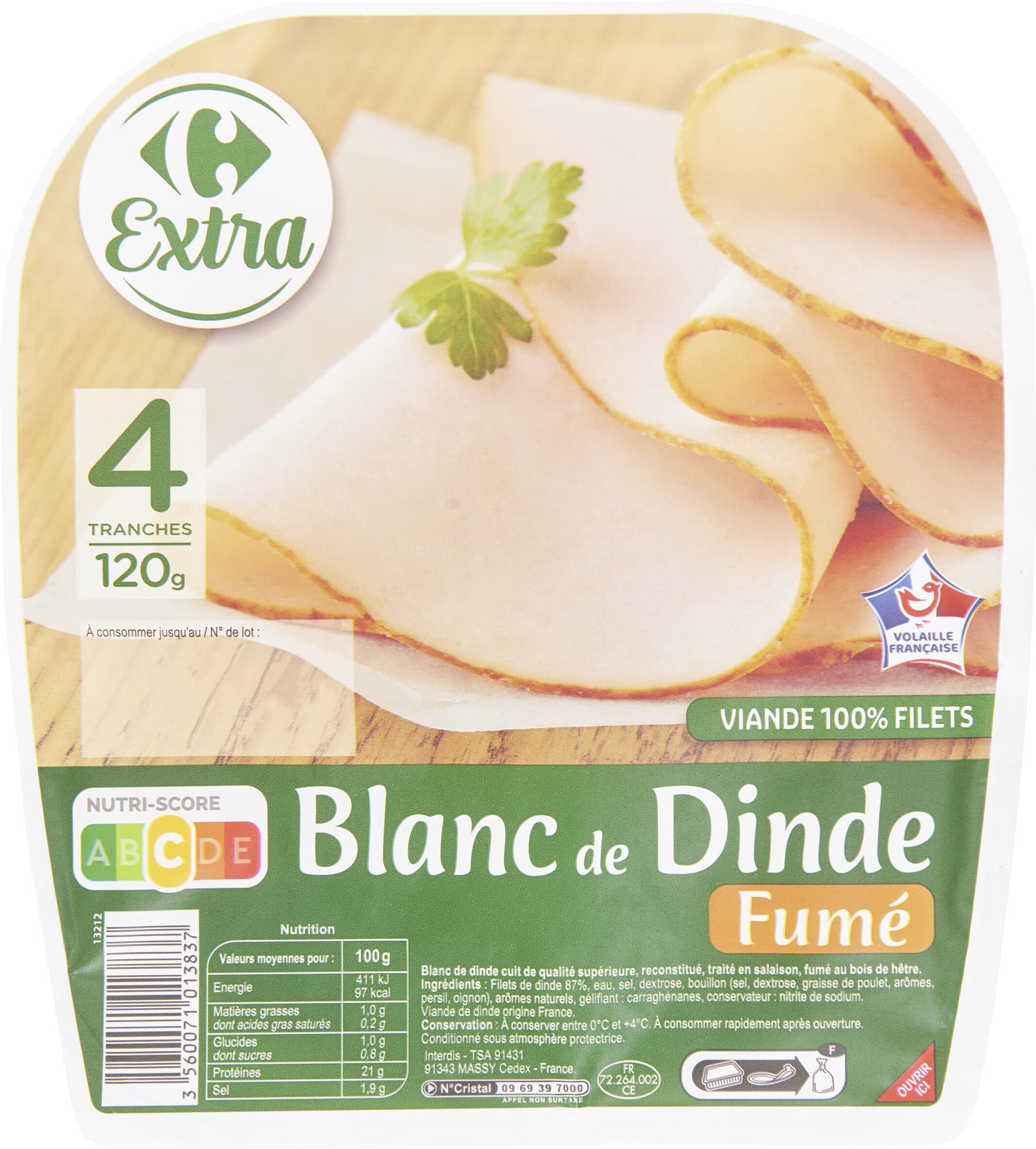 Carrefour Blanc de dinde fumé packshot