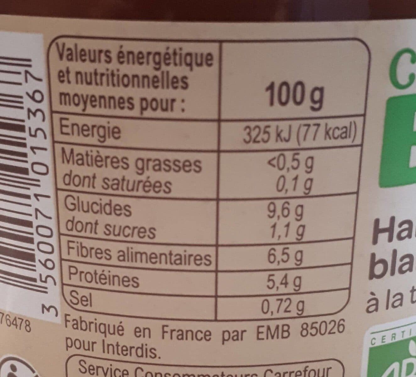 Carrefour BIO Haricots blancs a la tomate packshot