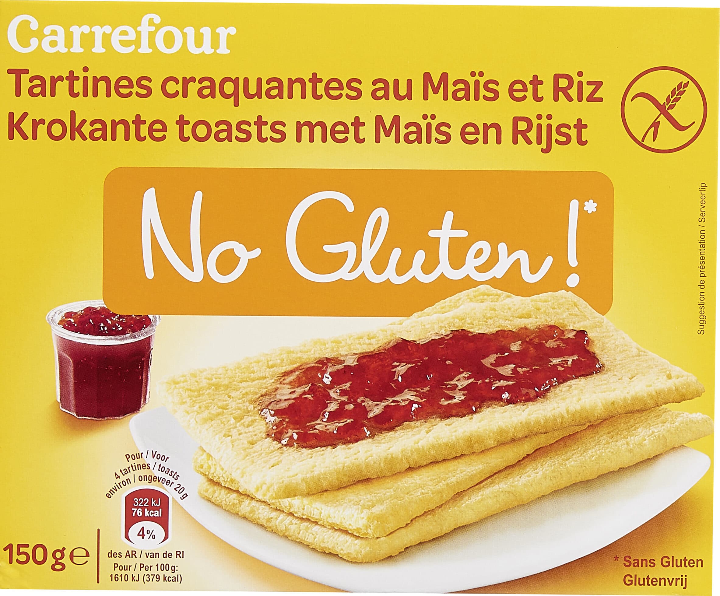 Carrefour Tartine craquantes au maïs et riz packshot