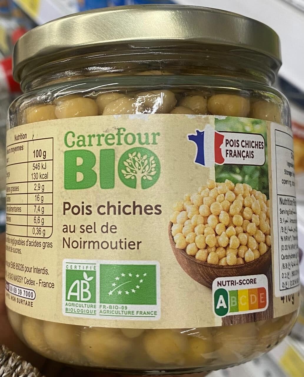 Carrefour BIO Pois chiches au sel de Noirmoutier packshot