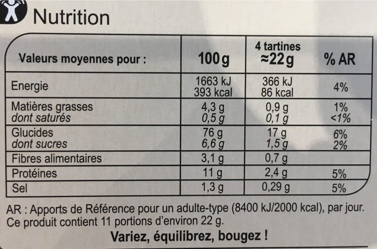 Carrefour Tartine au froment packshot