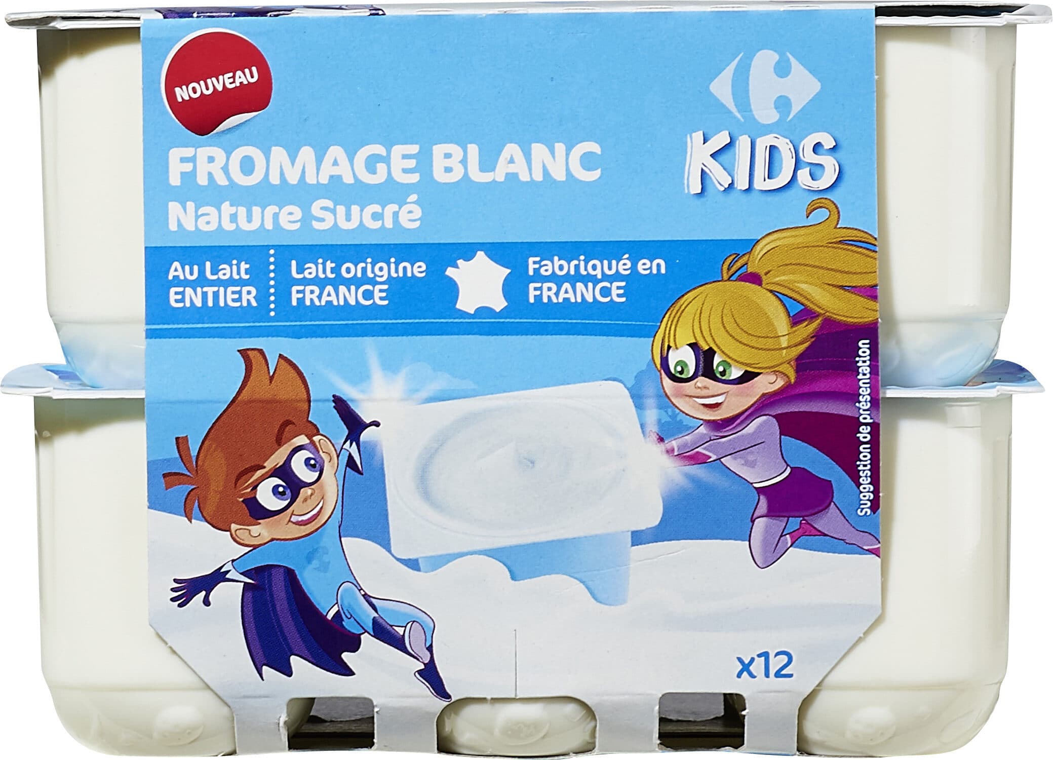 Carrefour Kids Fromage blanc nature sucré packshot