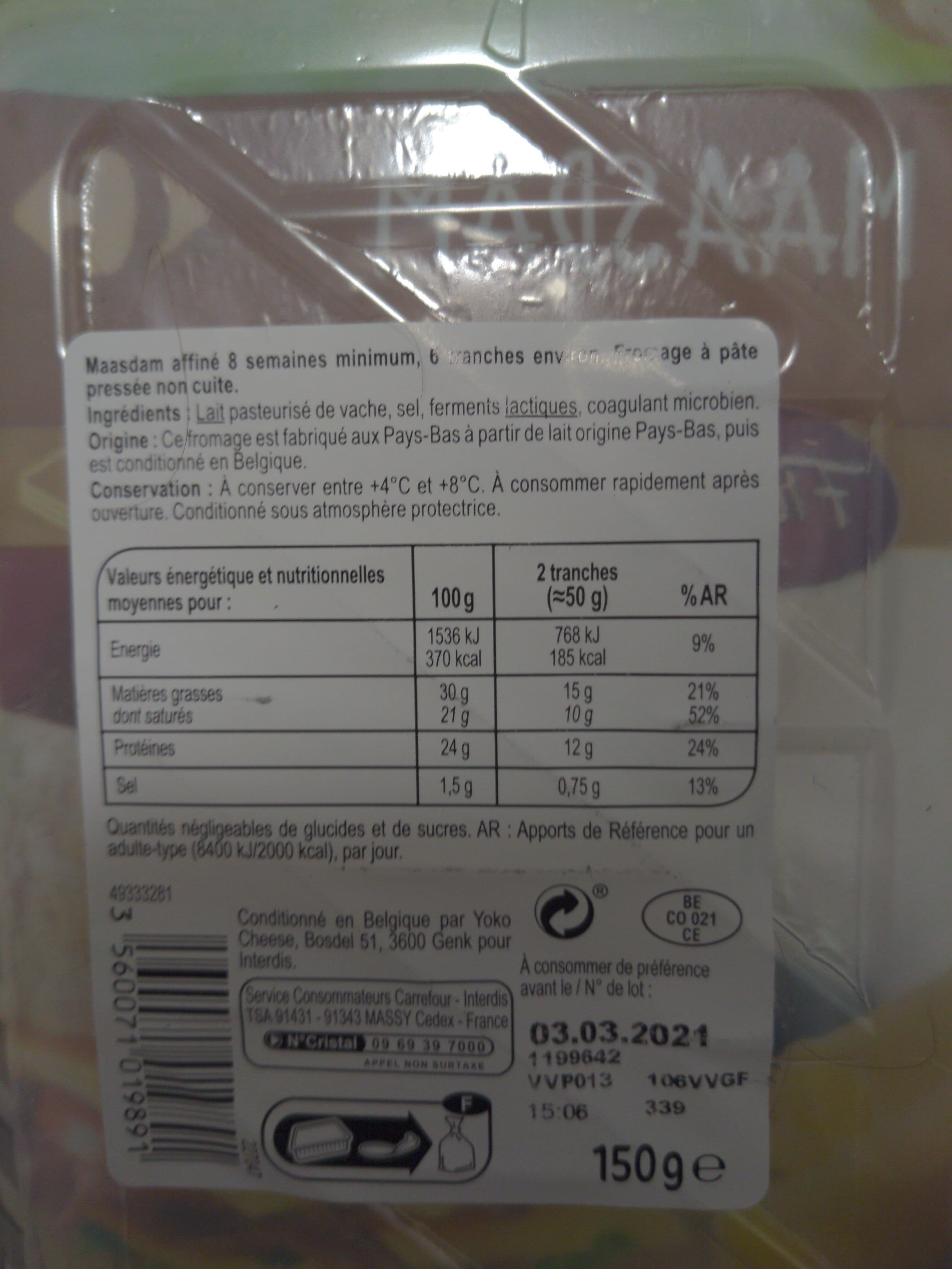 Carrefour Maasdam Tranches packshot