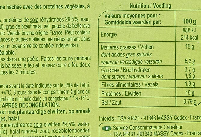 Carrefour Burgers* à l'Oignon Halal packshot