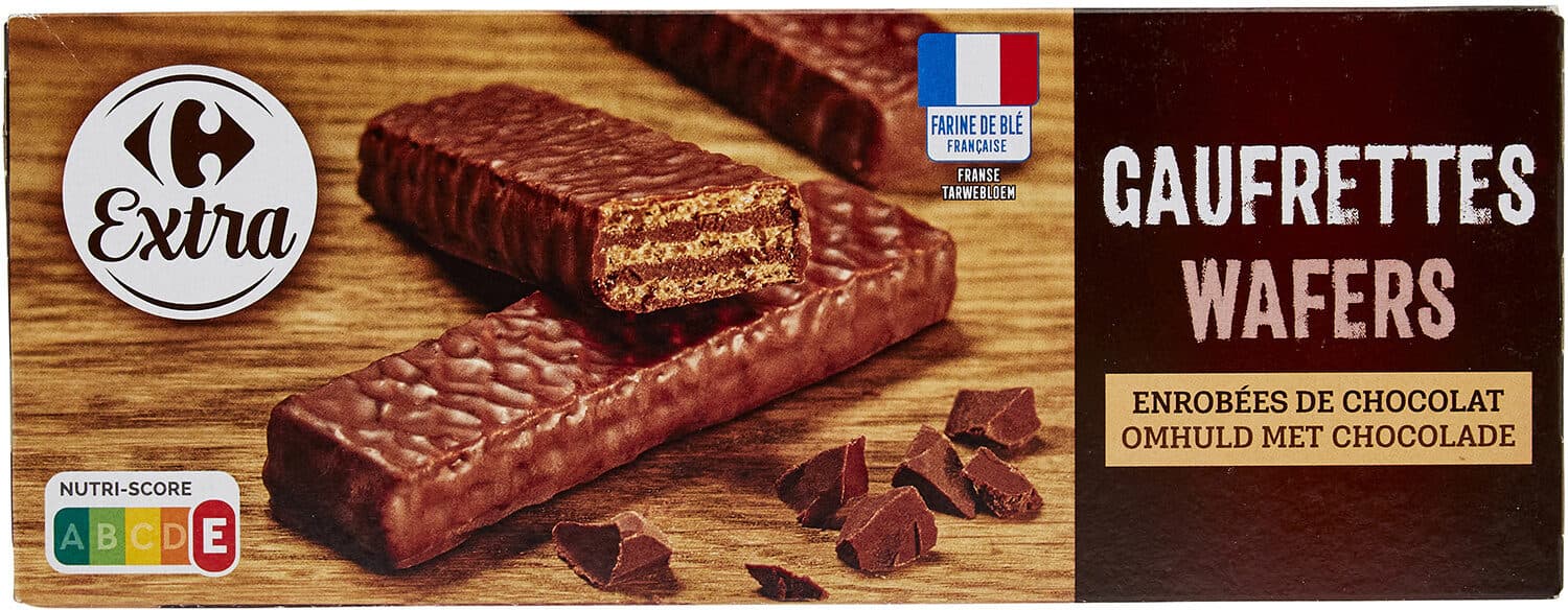 Carrefour Gaufrettes enrobées de chocolat packshot