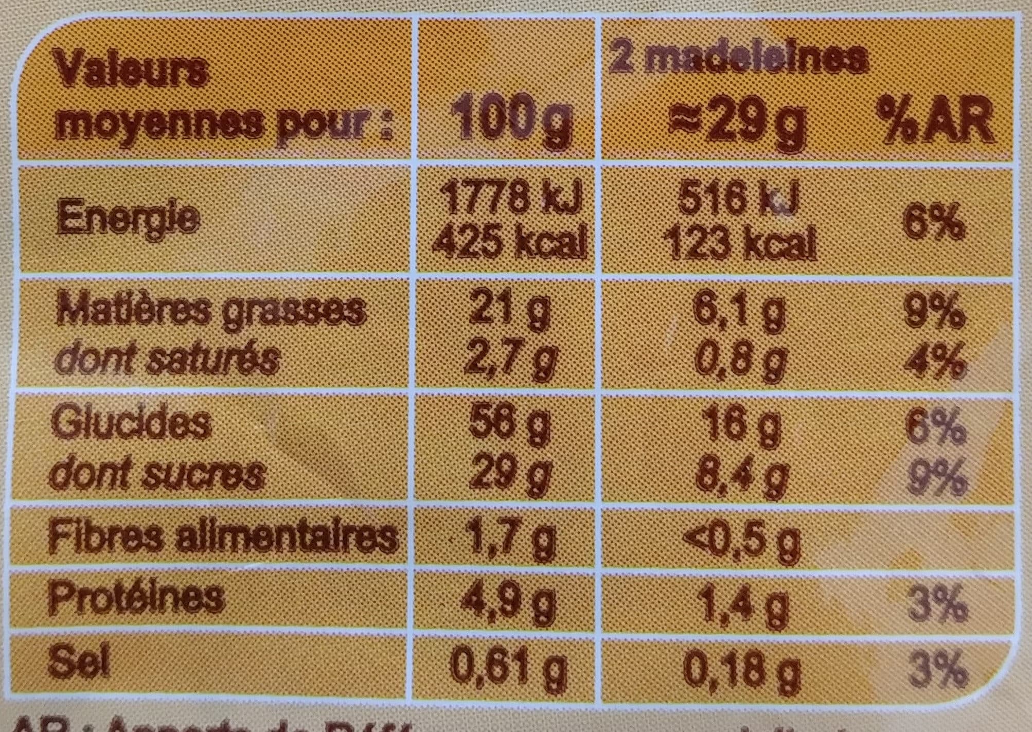 Carrefour Madeleines Marbrées packshot