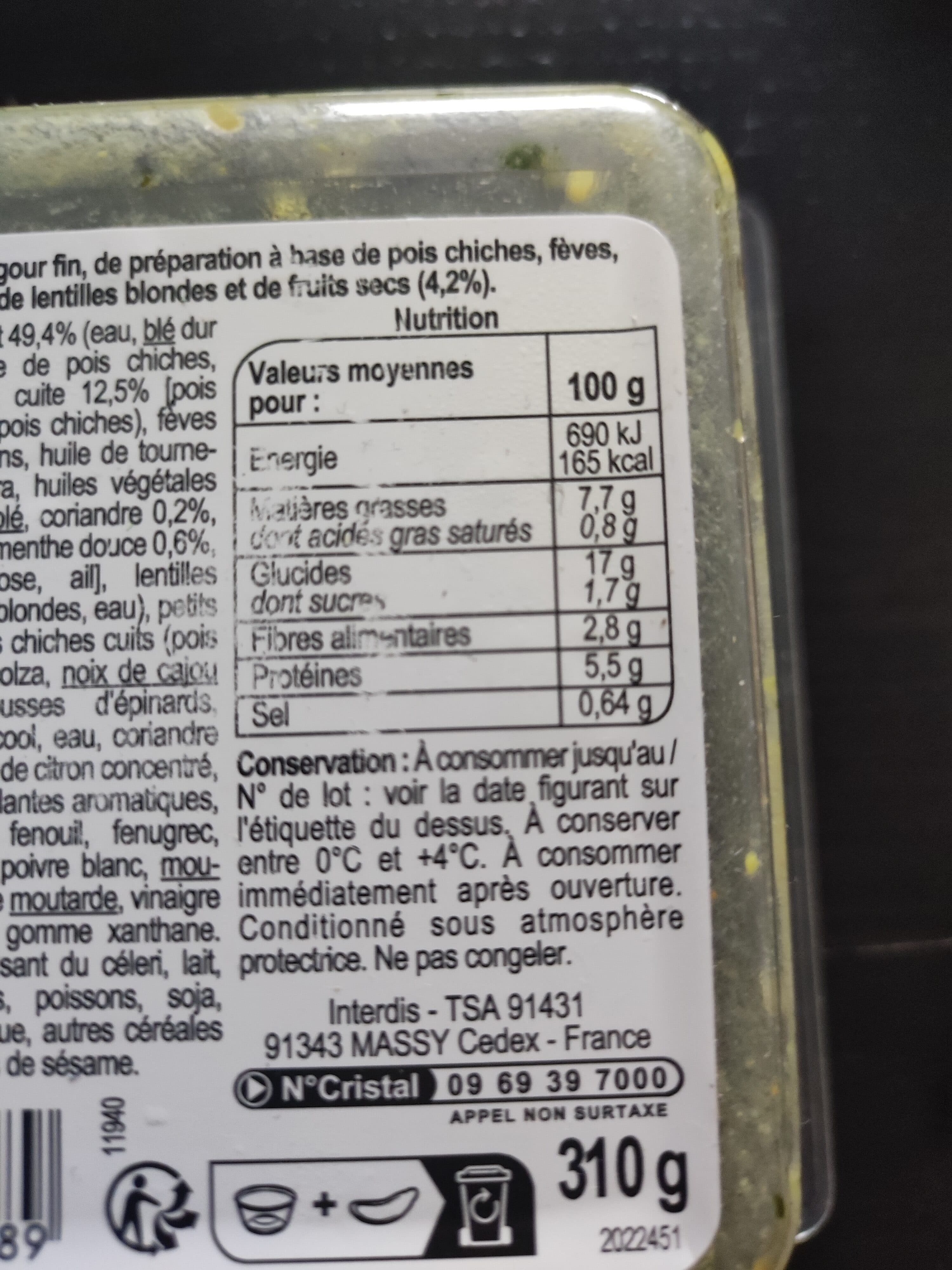BonApp’ Boulgour falafels lentilles packshot