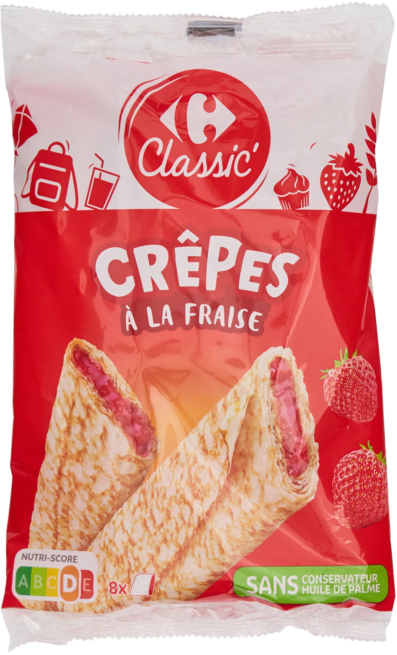 Carrefour Crêpes à la fraise packshot