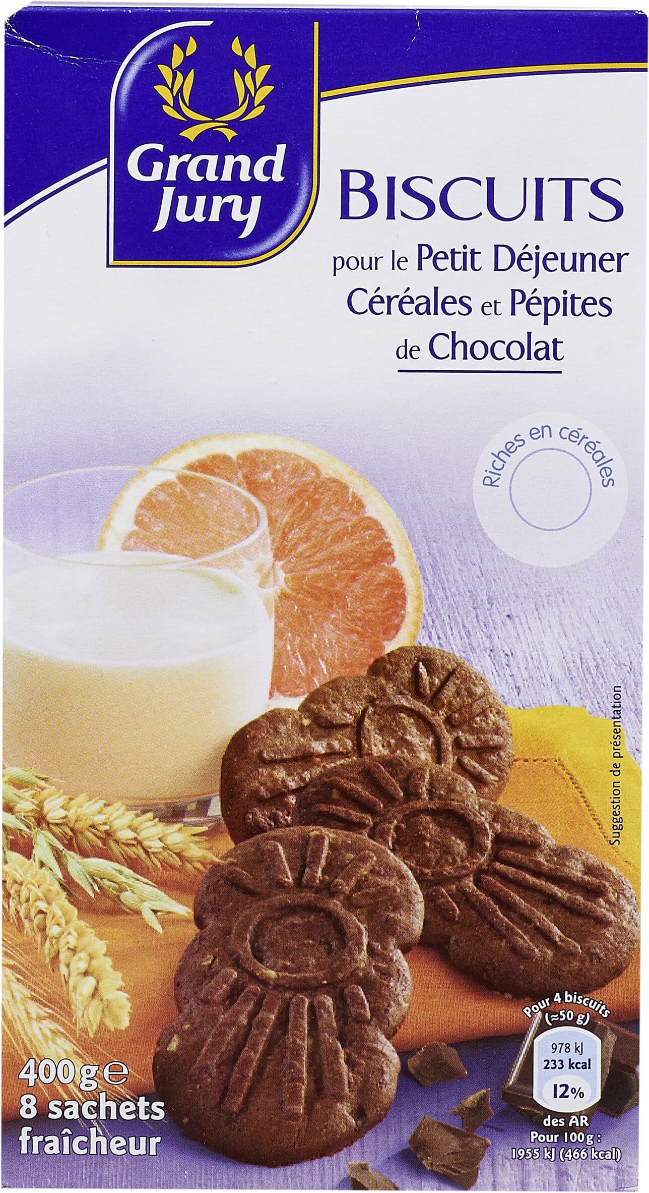 Grand Jury Biscuits pour le petit déjeuner céréales et pépites de chocolat packshot
