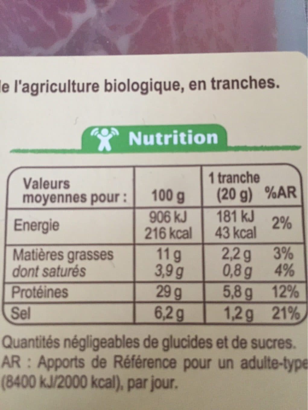 Carrefour BIO Jambon sec packshot