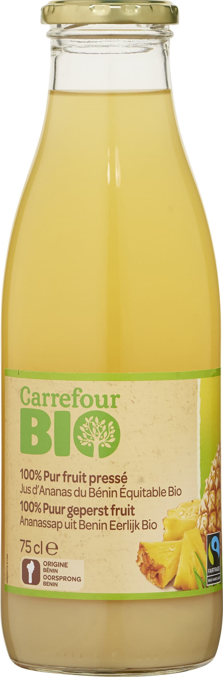 Carrefour BIO Jus d'Ananas du Bénin Équitable 100% Pur jus packshot