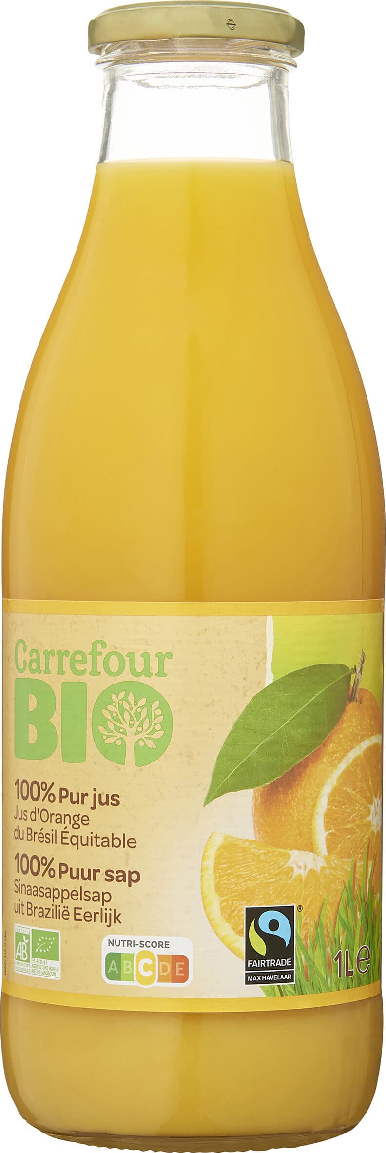 Carrefour Jus d'Orange du Brésil Équitable 100% Pur jus packshot