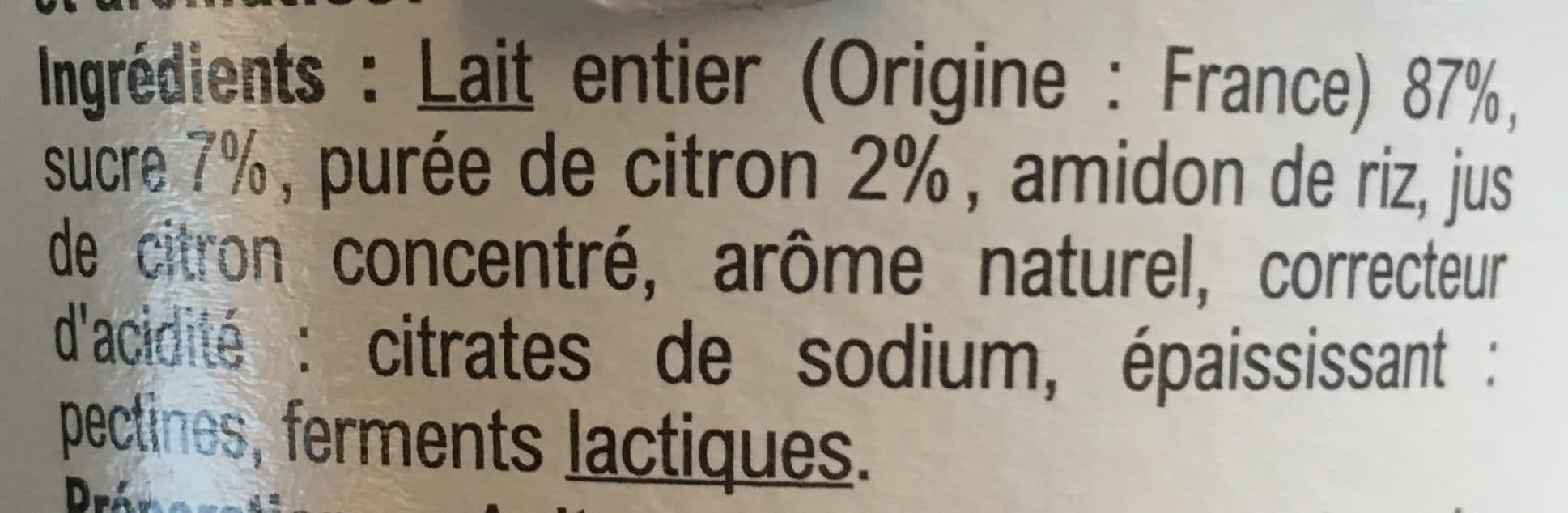 Carrefour Bon’app Citron Yaourt à boire au lait entier packshot