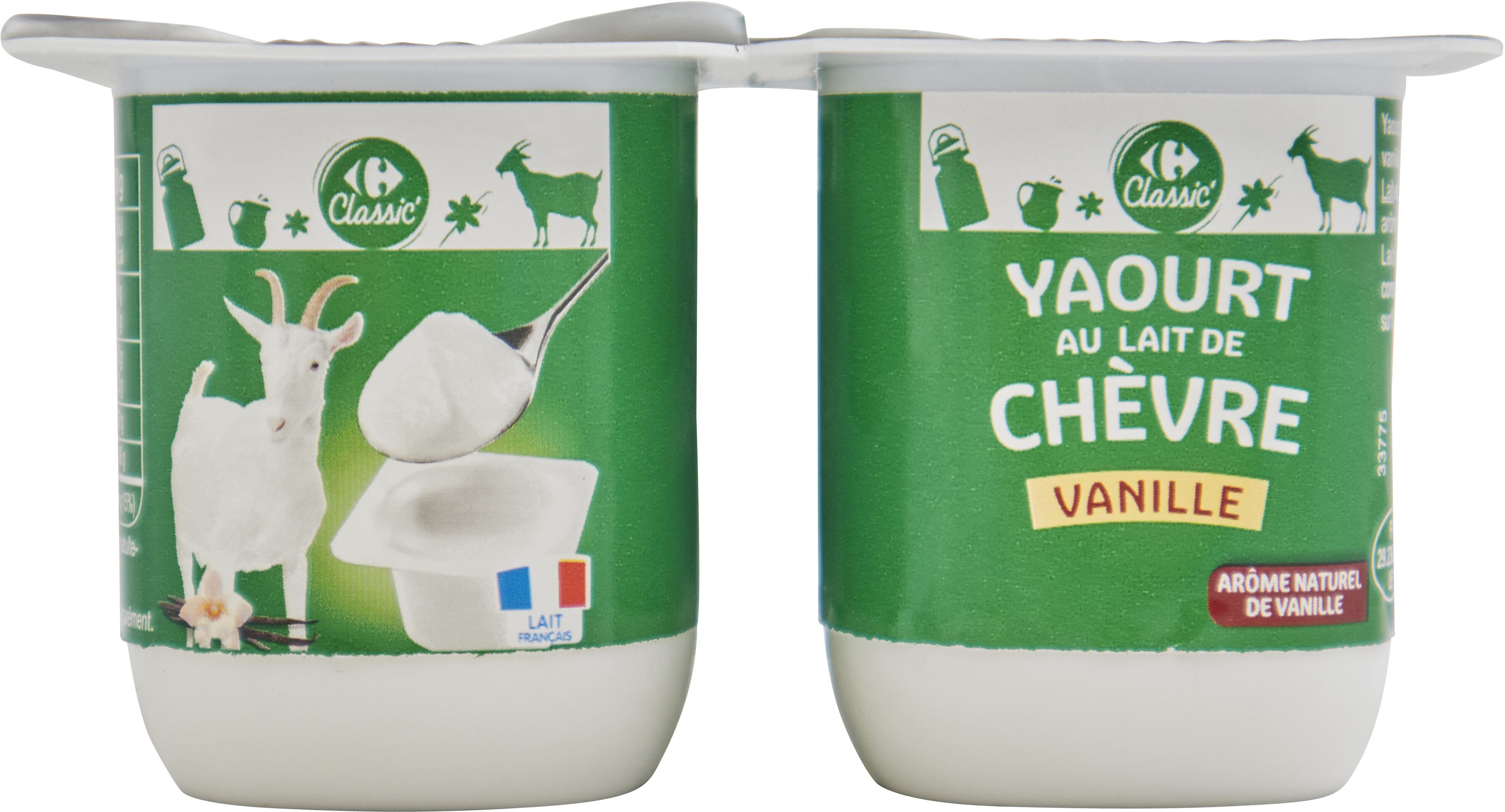 Carrefour Yaourt au lait de chèvre vanille packshot