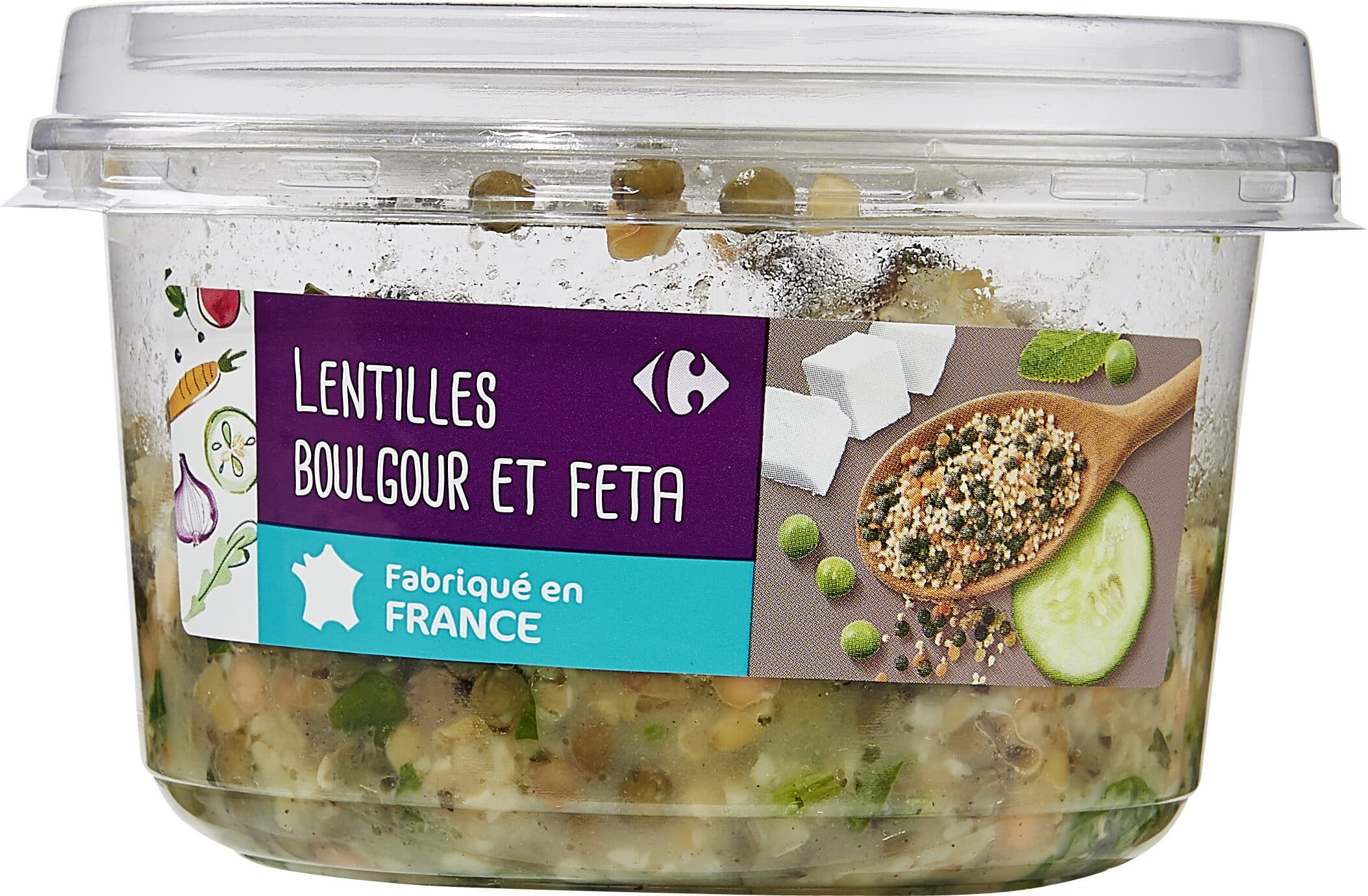 Carrefour Lentilles, Boulghour, Feta packshot