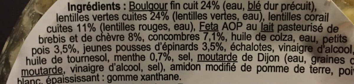 Carrefour Lentilles, Boulghour, Feta packshot