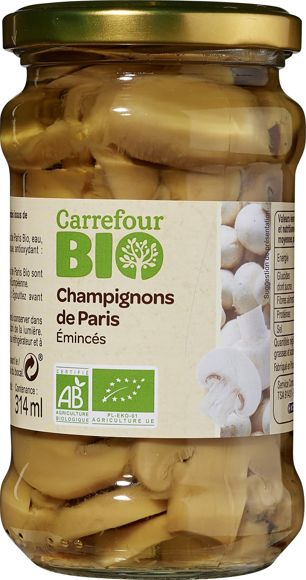 Carrefour BIO Champignons de Paris packshot