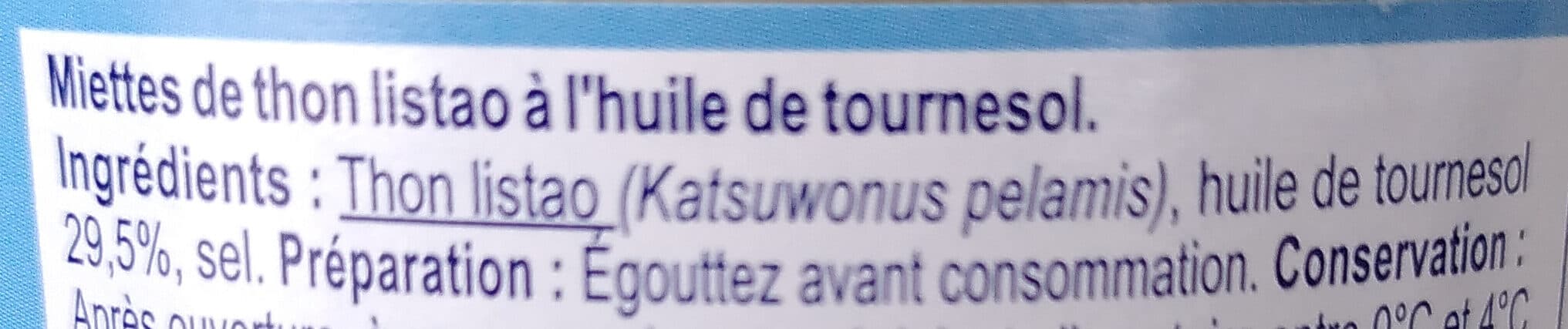 Carrefour Miettes de thon à l'huile de tournesol packshot