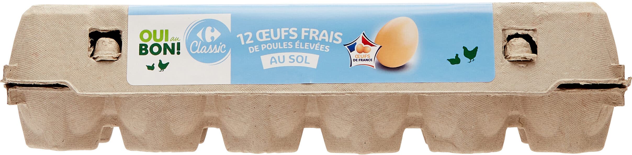 Carrefour Œufs frais de poules élevées au sol packshot
