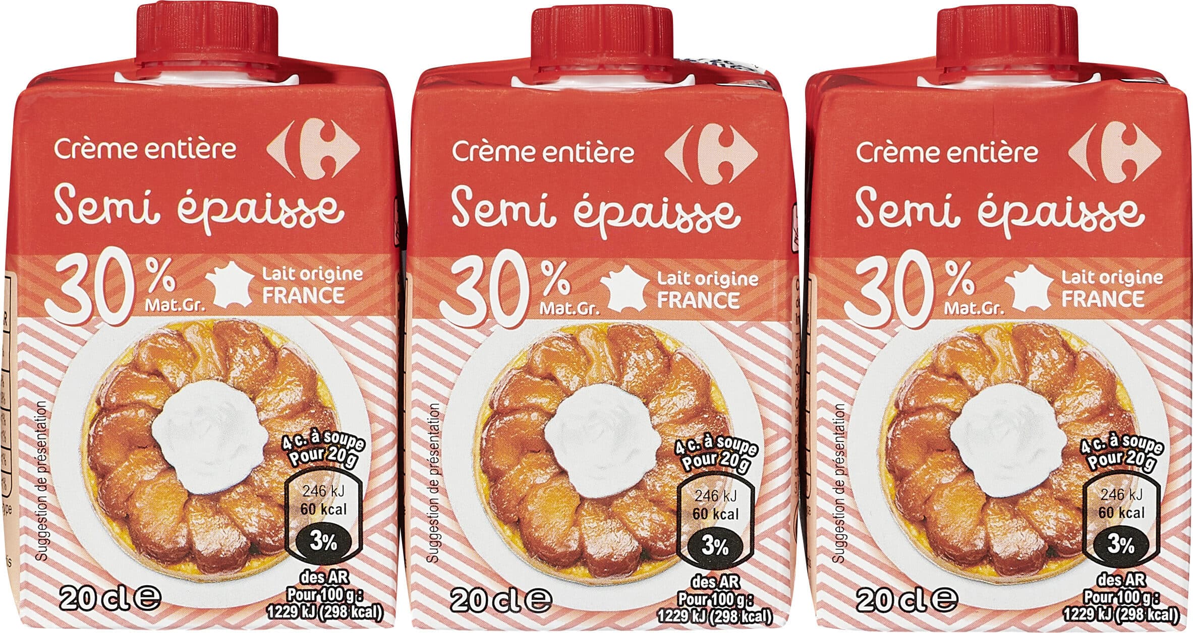 Carrefour Crème entière Semi-épaisse packshot