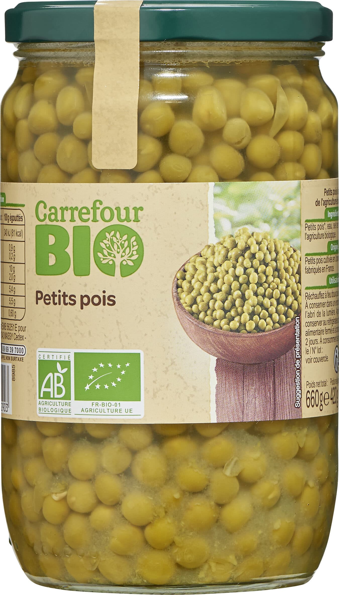 Carrefour BIO Petits pois packshot