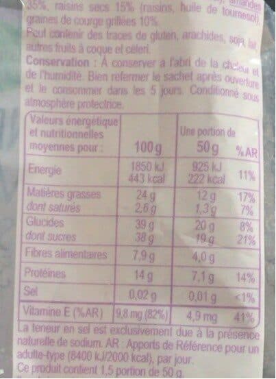 Carrefour Cranberries & amandes raisins secs & graines de courge packshot