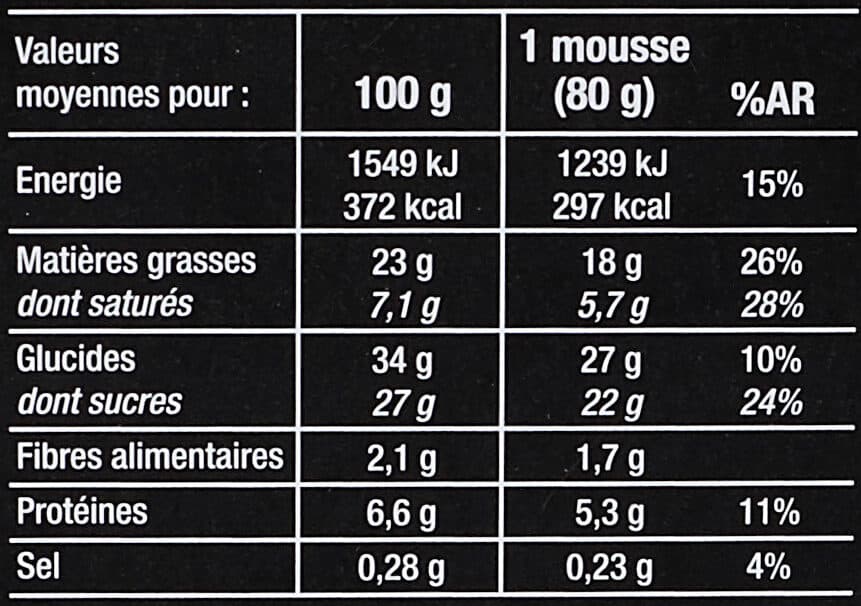 Carrefour MOUSSE AMANDE sur lit de praliné packshot