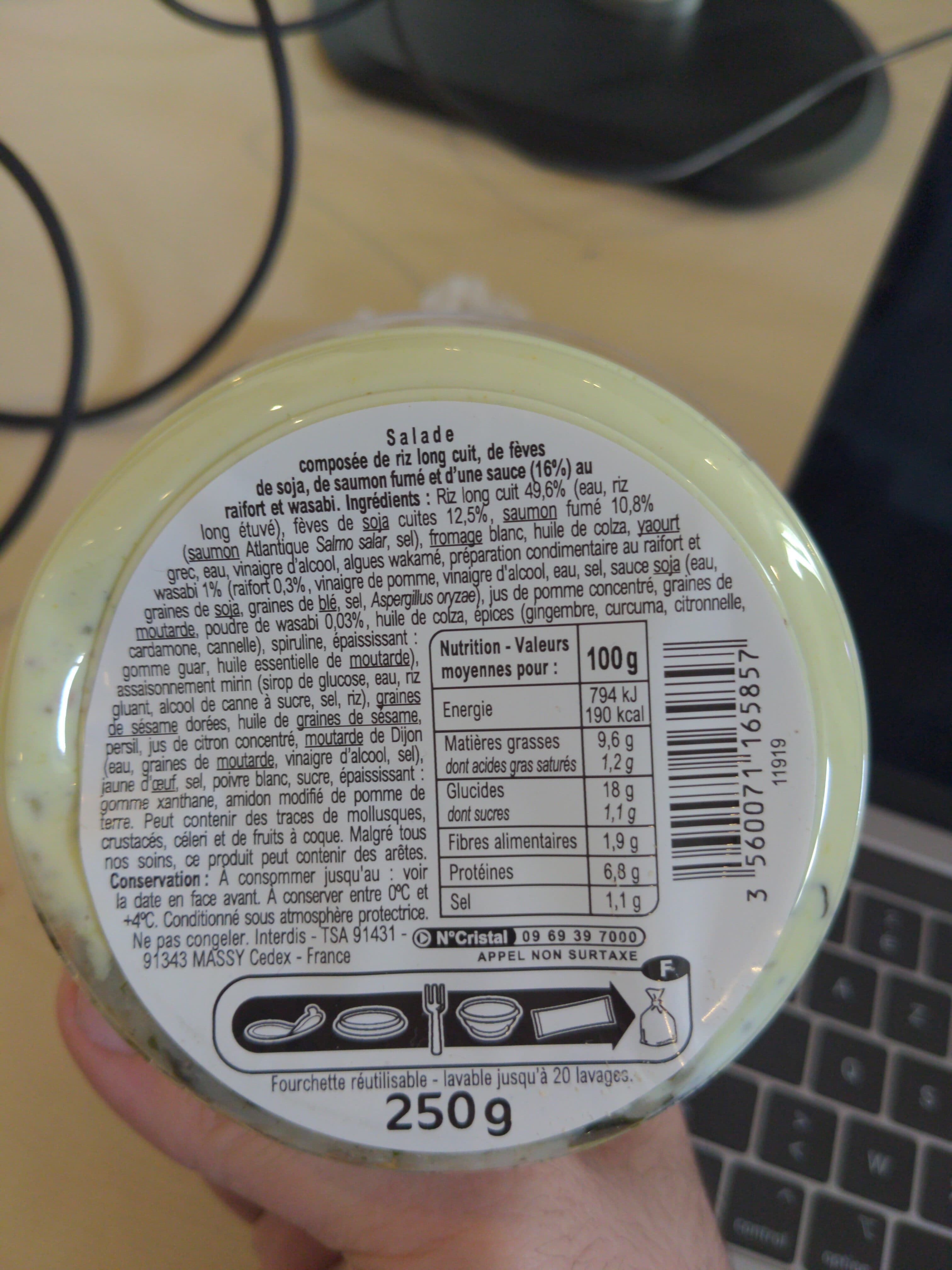 Carrefour RIZ au Saumon fumé sauce raifort et wasabi packshot