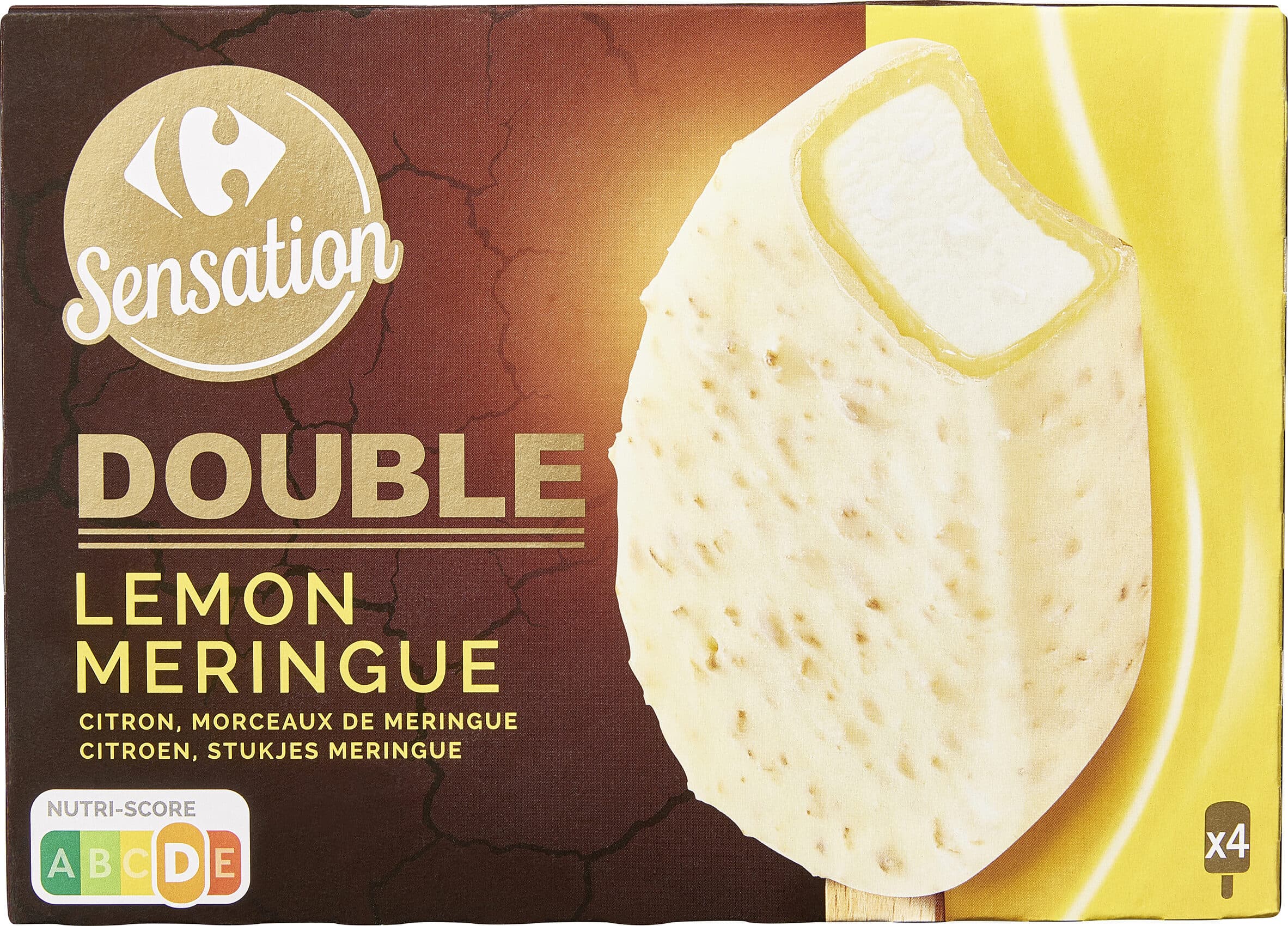 Carrefour DOUBLE LEMON MERINGUE Citron, morceaux de meringue packshot