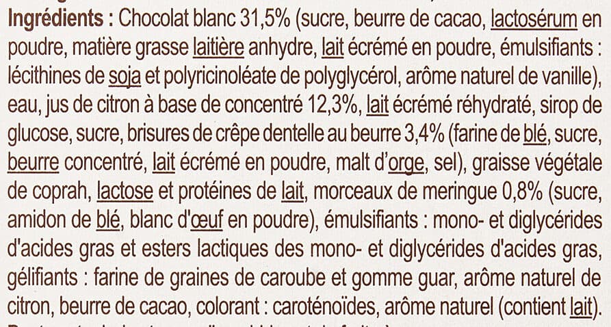 Carrefour DOUBLE LEMON MERINGUE Citron, morceaux de meringue packshot