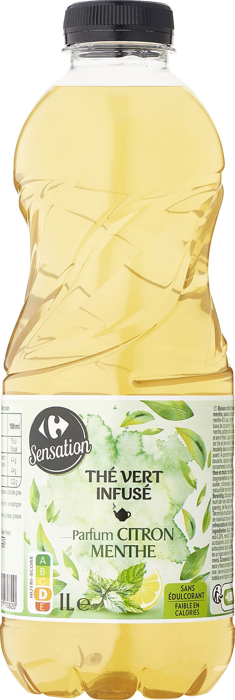 Carrefour Thé vert infuse parfum citron menthe packshot