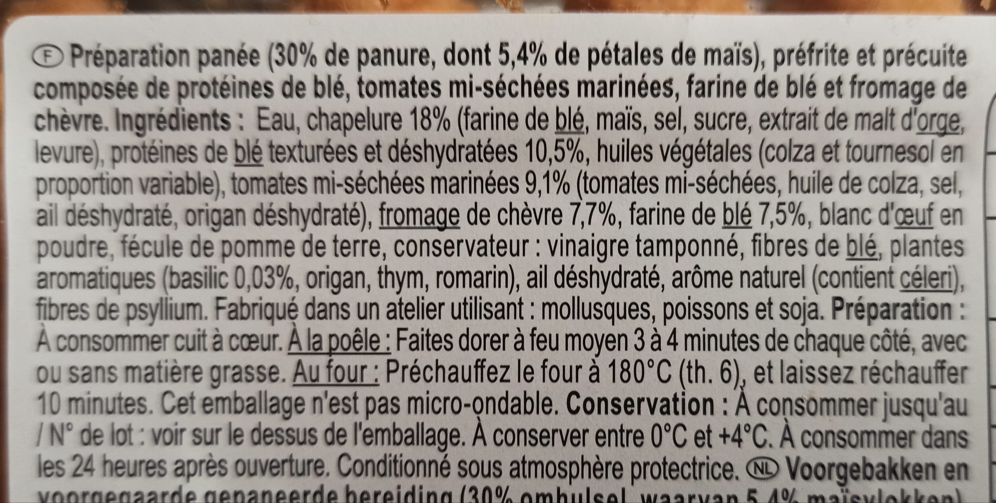 Carrefour VEGEtal FINGERS Blé, tomates, chèvre packshot