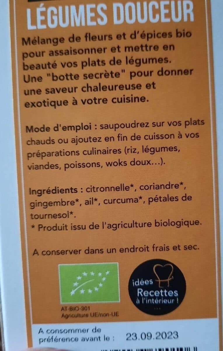 Aromandise Fleurs D'épices Légumes Douceur Bio packshot