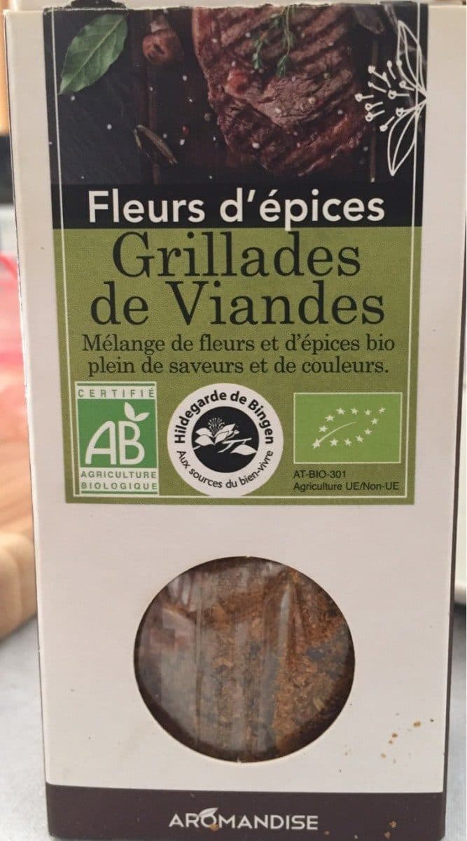 Aromandise Aromandise Fleurs D'épices Grillades De Viandes Bio - Boîte De packshot