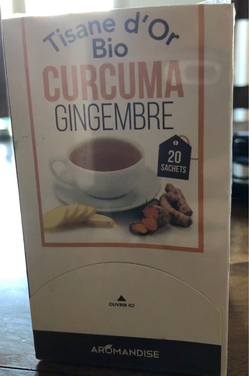 Aromandise Tisane d’or bio CURCUMA GINGEMBRE packshot