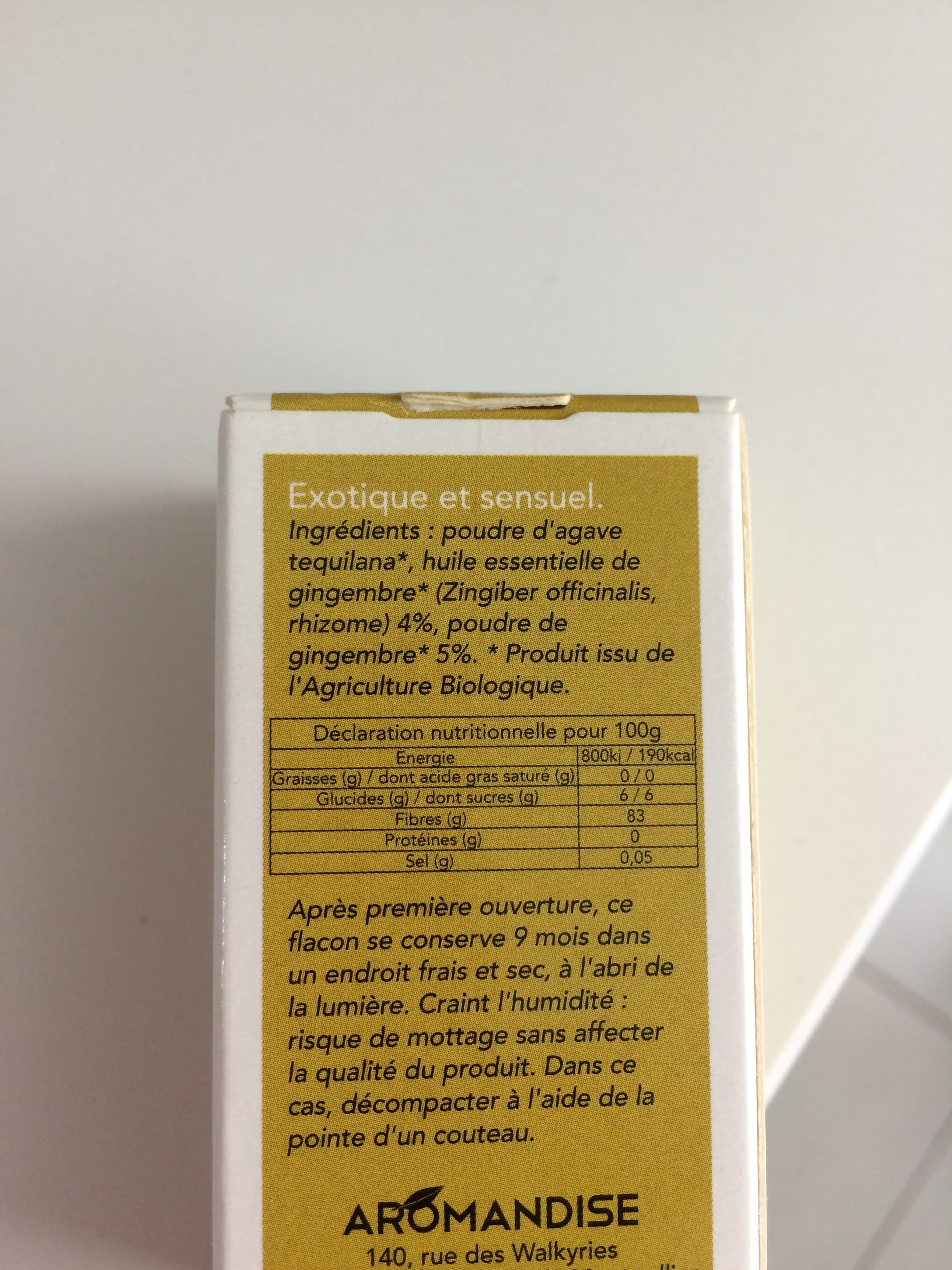 Aromandise Gingembre - Cristaux D'huiles Essentielles - 18G packshot