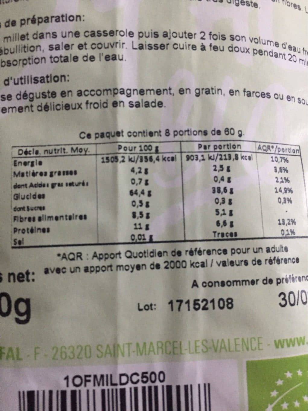 Ofal Millet packshot