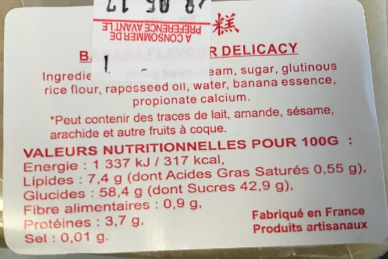 Asie d ivry Délice à l'arôme de banane packshot
