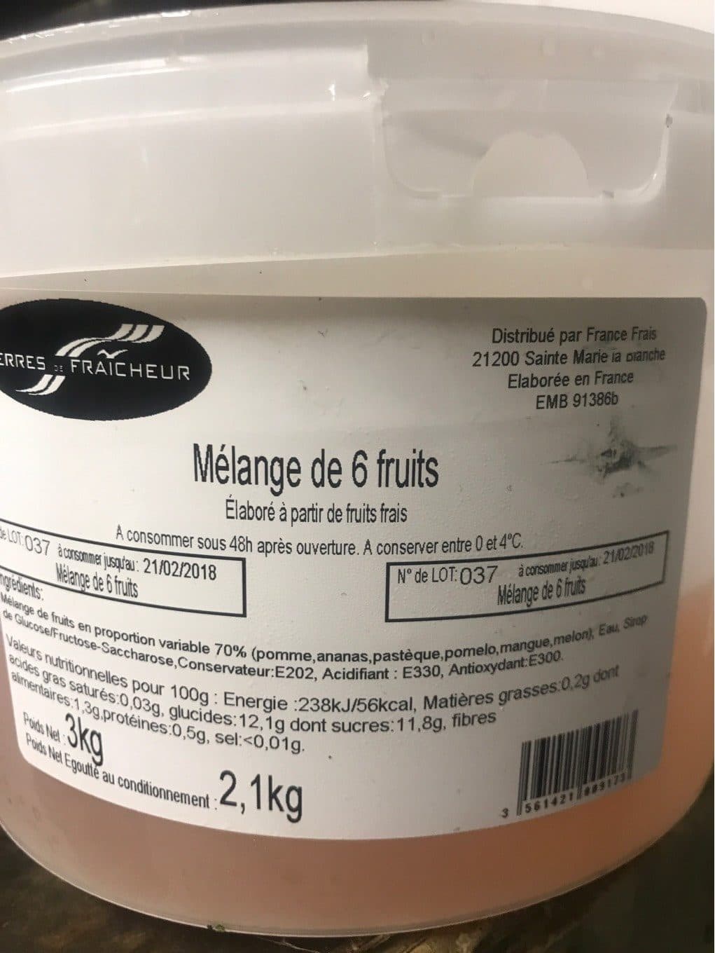 Terre Fraicheur Mélange de six fruits packshot