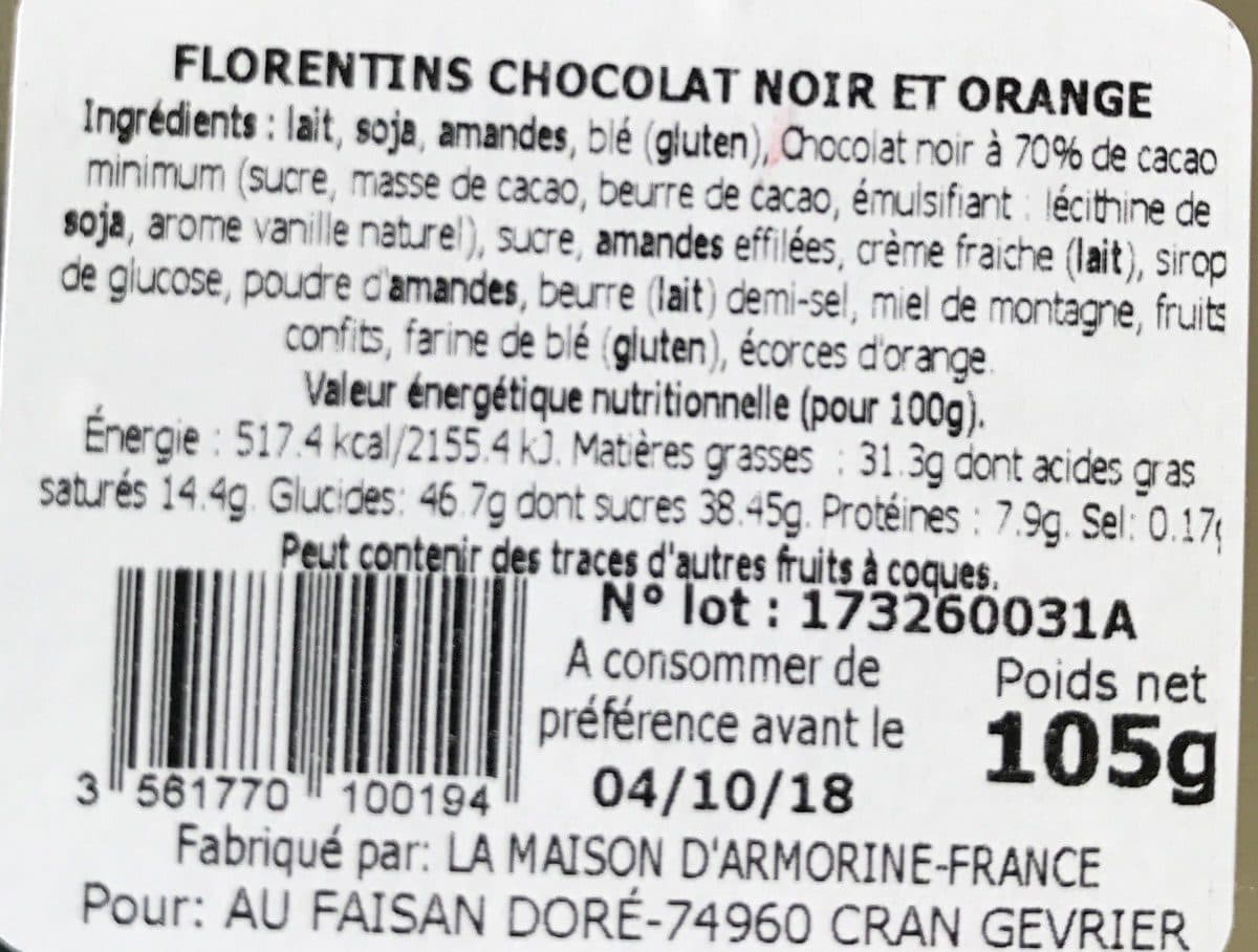 La Maison d'Armorine Florentins chocolat noir et ornage packshot