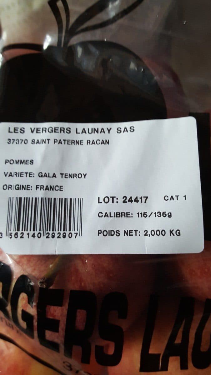 Open Food Facts pomme gala sachet 2kg packshot