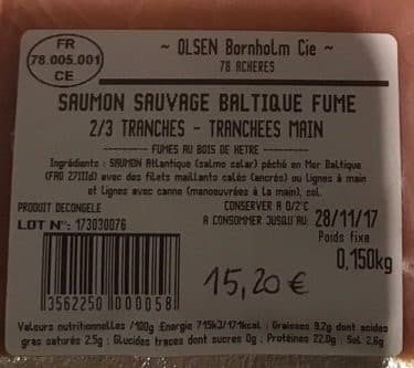 Olsen Saumon sauvage de la Baltique fumé packshot