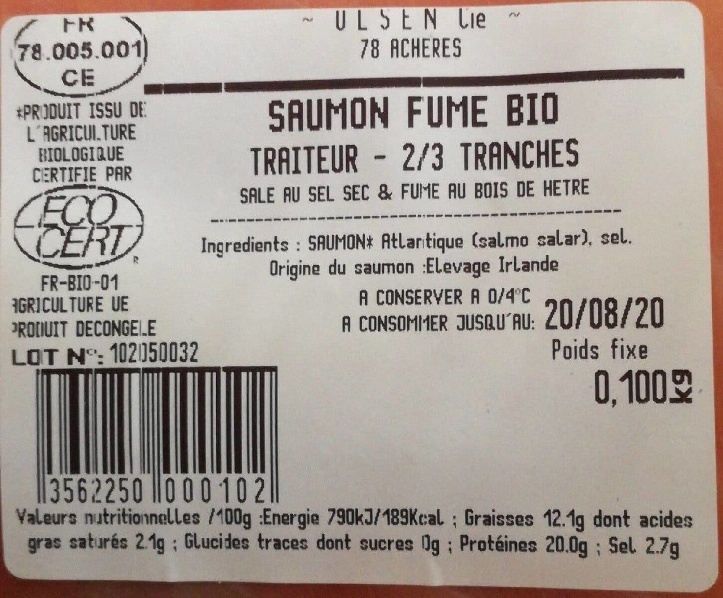 Olsen Bornholm Cie Saumon fumé bio packshot